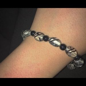 handmade black & clear bracelet